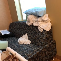 Specialists Hospital - Couch for visitors (has my linen on it).