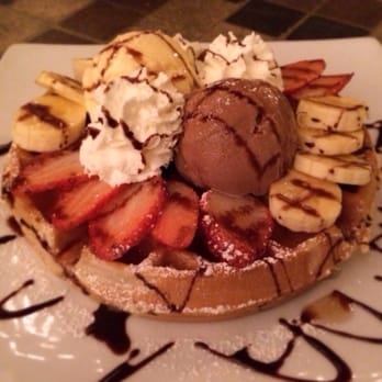 Cafe Loft - Butter waffle with ice cream and fruit. - Coffee & Tea Near Me - Los Angeles, California