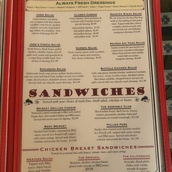 Red's Old 395 Grill - menu - New American Near Me - Carson City, Nevada
