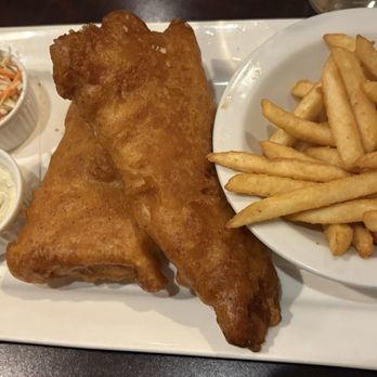 Bella Roma Restaurant - Fish & Chips to share and each piece hand battered and huge . Batter was fine ... not too heavy . - Pizza Near Me - Calgary, Alberta