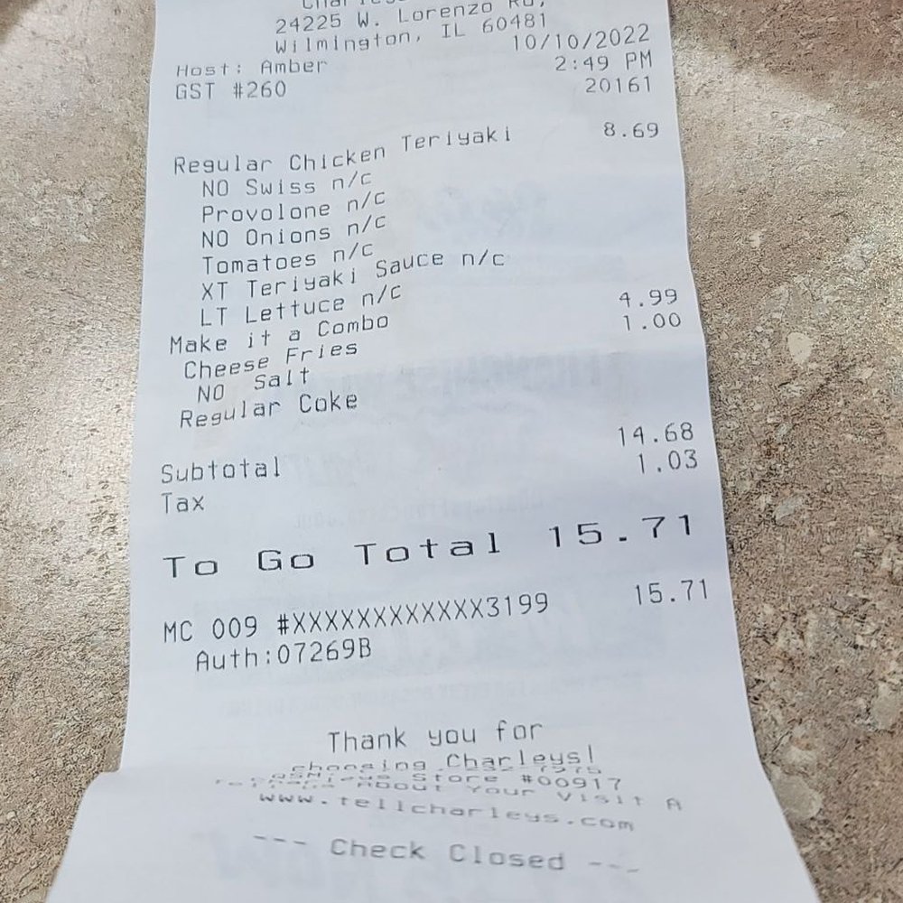Charleys Cheesesteaks - Only thing that's changed in 3 years is the prices!! LOL like everywhere else. - Cheesesteaks Near Me - Wilmington, Illinois Charleys Cheesesteaks - Only thing that's changed in 3 years is the prices!! LOL like everywhere else. - Cheesesteaks Near Me - Wilmington, Illinois