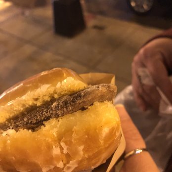Firecakes Donuts - Glazed donut with chocolate ice cream - Bakeries Near Me - Chicago, Illinois Firecakes Donuts - Glazed donut with chocolate ice cream - Bakeries Near Me - Chicago, Illinois