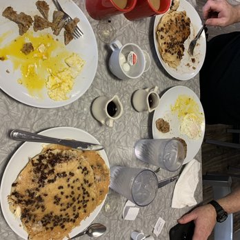 Delaney's Diner - Delaney's Breakfast- I think that's what it's called. 2 eggs, sausage and two huge delicious pancakes! - Breakfast & Brunch Near Me - Westerville, Ohio