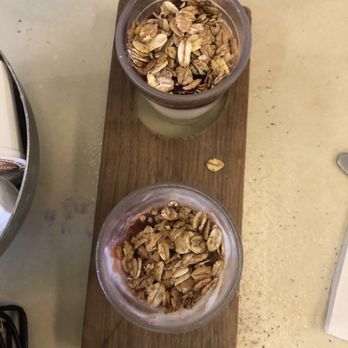La Signature - two bowls of granola on a cutting board - Breakfast & Brunch Near Me - Quebec City, Quebec