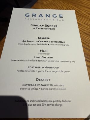 Menu photo 1 Grange Restaurant & Bar Sacramento, CA Menu photo 1 Grange Restaurant & Bar Sacramento, CA