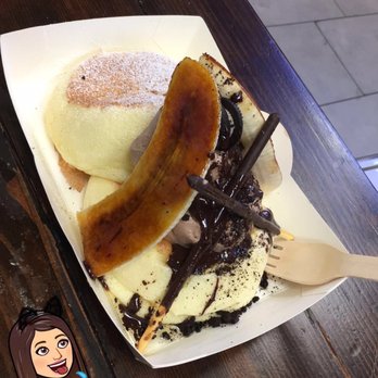 Eggcellent Souffle Pancake - Chocolate caramel banana Souffle pancake - Desserts Near Me - Flushing, New York