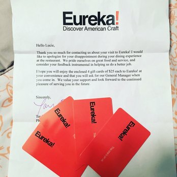 Eureka! - Winner of best customer service - Brian K! - American Near Me - Hawthorne, California