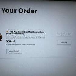 McDonald's - Kiosk order screen 11/1/2025