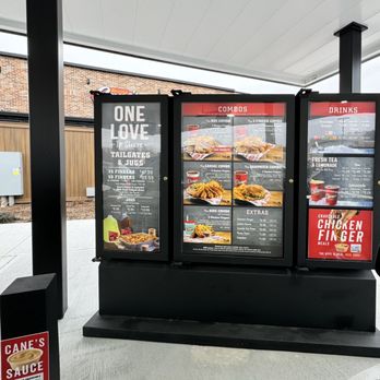 Raising Cane's Chicken Fingers - Drive thru menu board - Fast Food Near Me - Johnston, Rhode Island Raising Cane's Chicken Fingers - Drive thru menu board - Fast Food Near Me - Johnston, Rhode Island