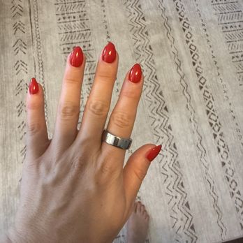 Oasis Nails - Hybrid gel, big apple red with Kim - Nail Salons Near Me - Sacramento, California Oasis Nails - Hybrid gel, big apple red with Kim - Nail Salons Near Me - Sacramento, California