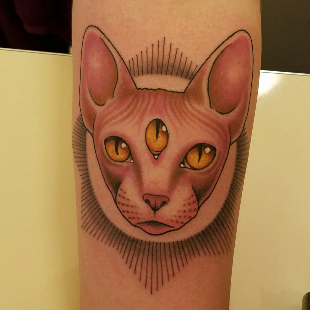 Classic Tattoo - Tim totally killed it with my three eyed sphynx! - Tattoo Near Me - Fullerton, California