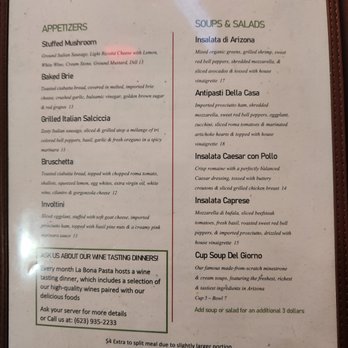 La Bona Pasta - Appetizers - Italian Near Me - Litchfield Park, Arizona