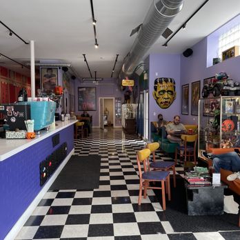 The Brewed - a black and white checkered floor - Coffee & Tea Near Me - Chicago, Illinois