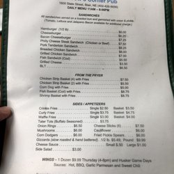 Russow's Corner Pub - Menu