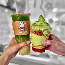 Junbi - Waikiki - Miffy Sakura Lychee Matcha Cold Brew and soft serve