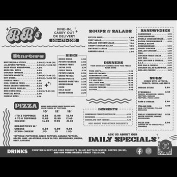 BB’s - Menu - Pizza Near Me - Ivel, Kentucky