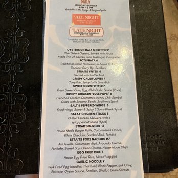 Straits - Santana Row - Menu - Asian Fusion Near Me - San Jose, California