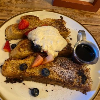 The Root Cellar Cafe - Brazilian French Toast w Bailey's Whipped Cream. Enjoyable. - Breakfast & Brunch Near Me - San Marcos, Texas The Root Cellar Cafe - Brazilian French Toast w Bailey's Whipped Cream. Enjoyable. - Breakfast & Brunch Near Me - San Marcos, Texas