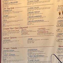 Penn Station - Wall Menu