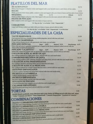 Menu photo 2 La Jaivita Restaurants Dallas, TX