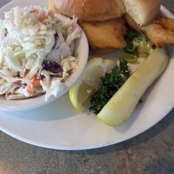 Drop Anchor Seafood & Grill - Cod sandwich with coleslaw - Seafood Near Me - Long Beach, Washington