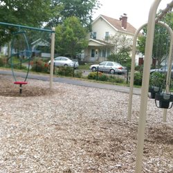 Swings, plus two other big kid swings further away