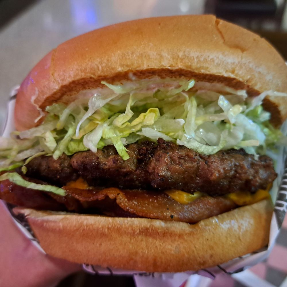 Fatburger - $16.99 Large Kingburger combo + $1.25 bacon add-on - Burgers Near Me - Lincoln, California Fatburger - $16.99 Large Kingburger combo + $1.25 bacon add-on - Burgers Near Me - Lincoln, California