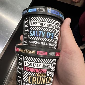 Afters Ice Cream - These 1/2 pints are great for those who just want a small sample size. I recommend both flavors. Salty O's and Strawberry Cookie Crunch. - Ice Cream & Frozen Yogurt Near Me - Alhambra, California