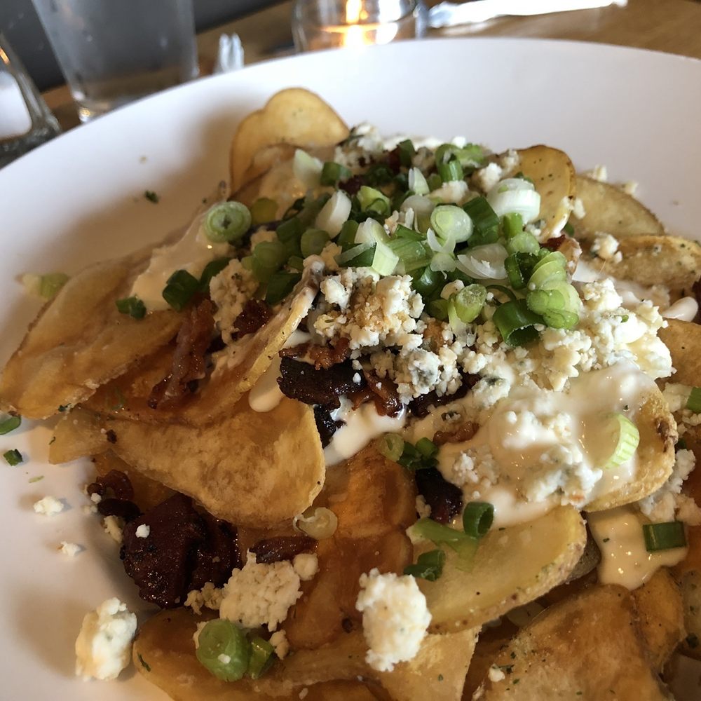 Ports Cafe - Chips with blue cheese and bacon! - New American Near Me - Geneva, New York Ports Cafe - Chips with blue cheese and bacon! - New American Near Me - Geneva, New York