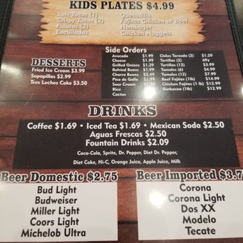 El Corral Restaurant - Menu - Mexican Near Me - Copperas Cove, Texas