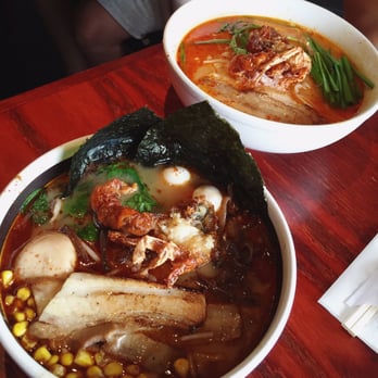 Ramen Parlor - Lobster garlic pork ramen & spicy crab miso ramen in the back - Ramen Near Me - San Mateo, California Ramen Parlor - Lobster garlic pork ramen & spicy crab miso ramen in the back - Ramen Near Me - San Mateo, California