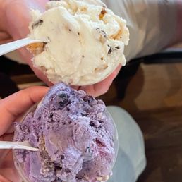 Turtle Cheesecake Gelato and Blueberry Butter Cookie Gelato - Small Gelato Turtle Cheesecake Gelato and Blueberry Butter Cookie Gelato - Small Gelato