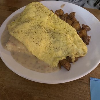 Easy Rider Diner - Biscuits and gravy (which you CAN get vegan...Not this one though), with eggs scrambled. - Comfort Food Near Me - Indianapolis, Indiana Easy Rider Diner - Biscuits and gravy (which you CAN get vegan...Not this one though), with eggs scrambled. - Comfort Food Near Me - Indianapolis, Indiana