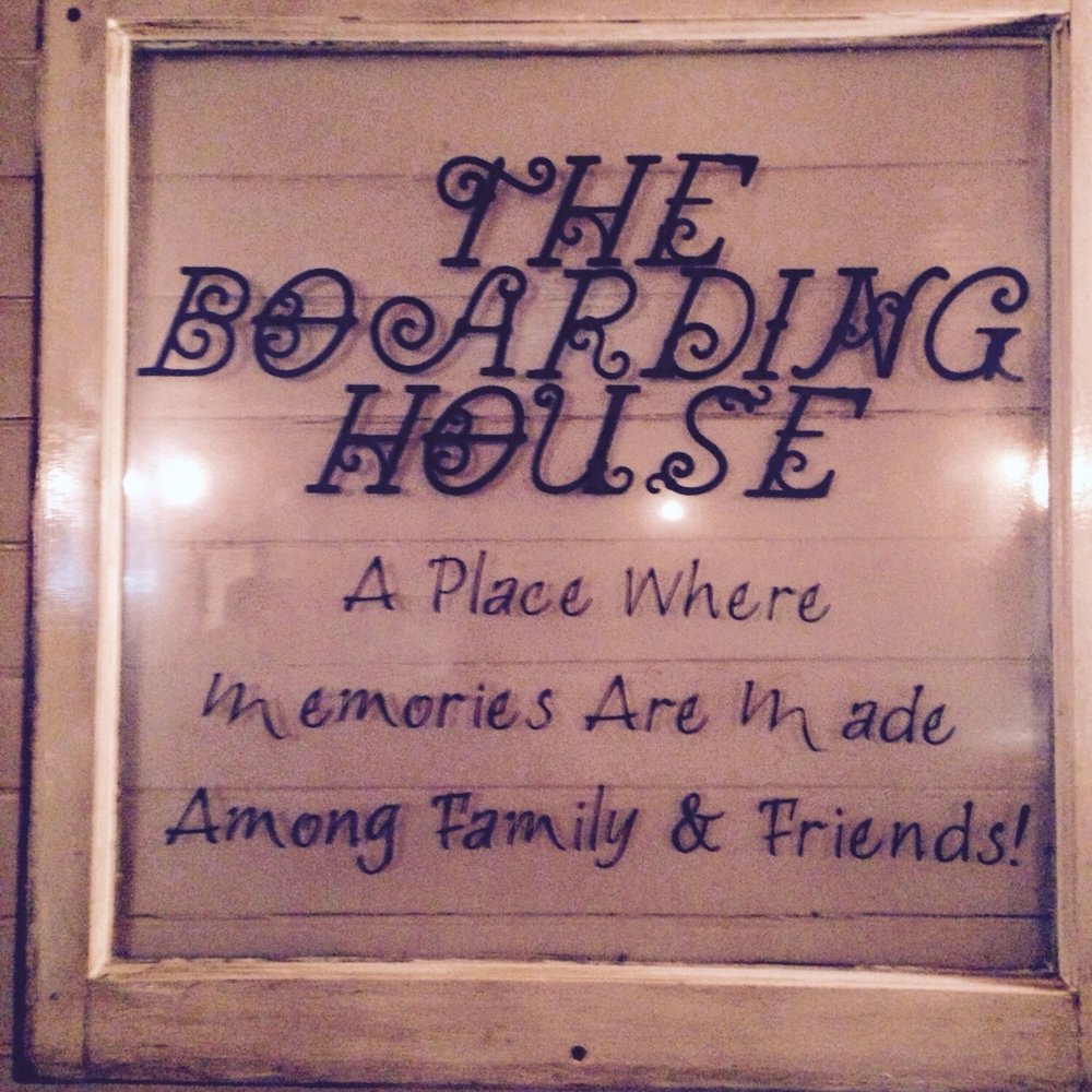 Cute sign in The Boarding House! Love the atmosphere!