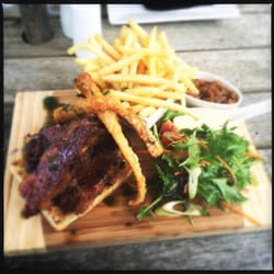 St Margarets Country Cafe - Oriental sticky slow-cooked pork belly sandwich with spiced pineapple chutney.