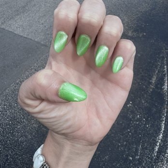 La Vie Nails - Ghost buster green nails - Nail Salons Near Me - Boca Raton, Florida