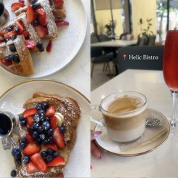 Waffles & French toast with oat milk caramel macchiato