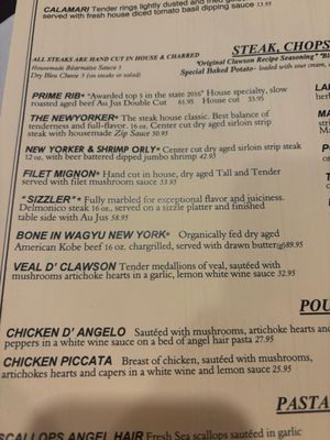 Menu photo 2 The Clawson Steak House Clawson, MI Menu photo 2 The Clawson Steak House Clawson, MI