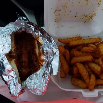 MC Hotdogs - Chili dog with fries and bottled water(not shown) - Hot Dogs Near Me - Augusta, Georgia MC Hotdogs - Chili dog with fries and bottled water(not shown) - Hot Dogs Near Me - Augusta, Georgia