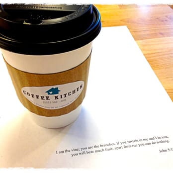 Coffee Kitchen - Vanilla Latte with Bible verse. - Coffee & Tea Near Me - Lakewood, Washington Coffee Kitchen - Vanilla Latte with Bible verse. - Coffee & Tea Near Me - Lakewood, Washington