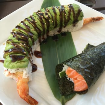 Sushi Fish Attack - Caterpillar and salmon hand roll lunch special 10.95 - Sushi Bars Near Me - San Diego, California Sushi Fish Attack - Caterpillar and salmon hand roll lunch special 10.95 - Sushi Bars Near Me - San Diego, California