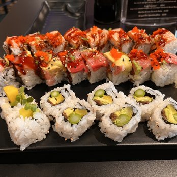 Zushi Sushi and Ramen - Veggie Roll, Godzilla Roll, and the seasonal special in the back. - Ramen Near Me - Webster Groves, Missouri Zushi Sushi and Ramen - Veggie Roll, Godzilla Roll, and the seasonal special in the back. - Ramen Near Me - Webster Groves, Missouri