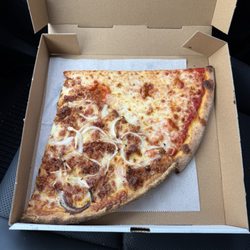 Bacon onion slice, reg cheese slice