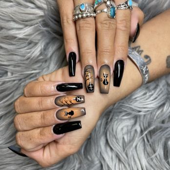 Happiest Nails & Spa - Just see my Halloween nails. I know it's way early but oh well. He did amazing - Nail Salons Near Me - Oceanside, California