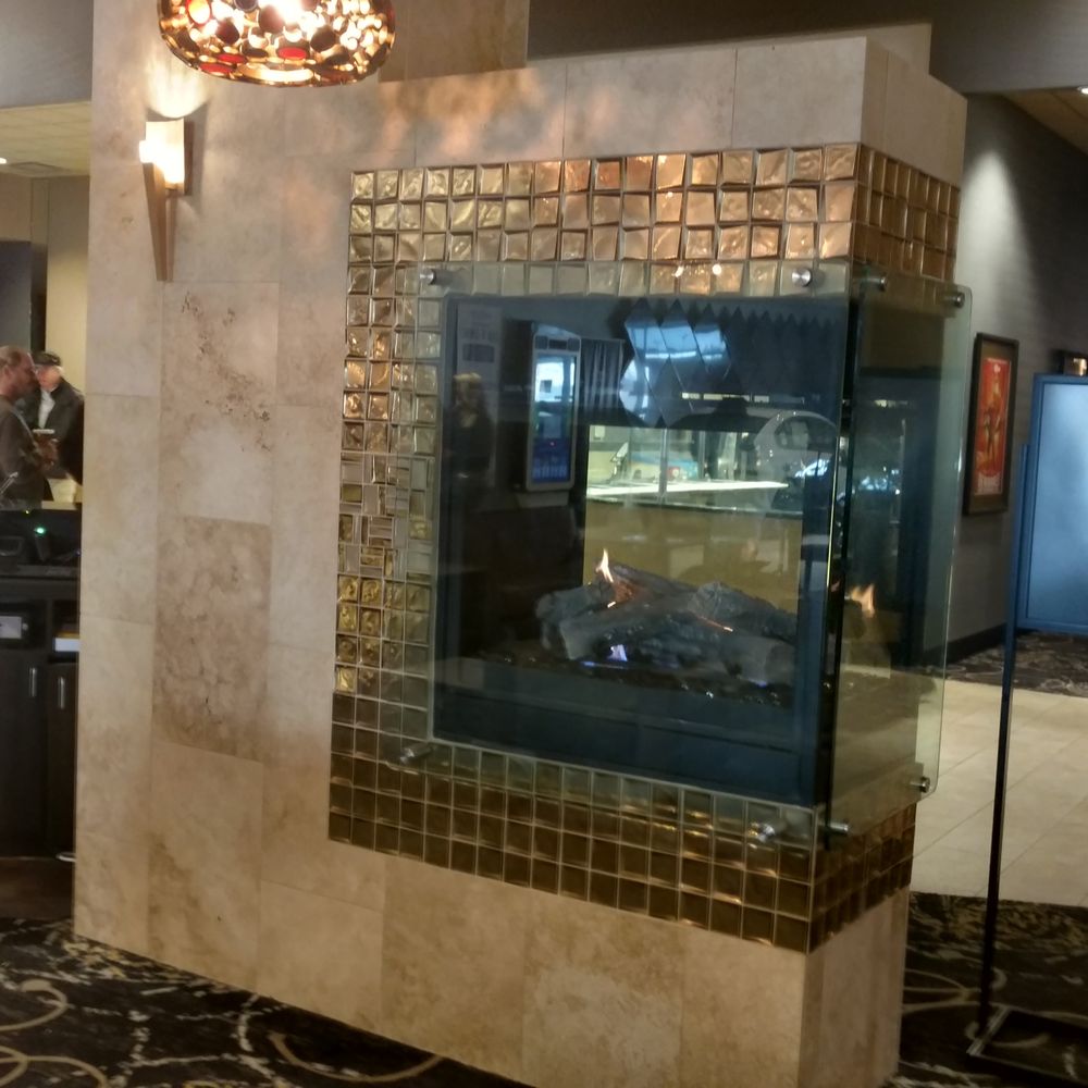Emagine Macomb - pretty fireplace in the bar area - Cinema Near Me - Macomb, Michigan