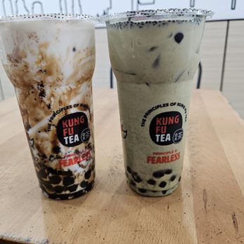 Kung Fu Tea - Oreo wow milk tea with brown sugar boba and sesame oolong milk tea with boba - Bubble Tea Near Me - Dearborn, Michigan