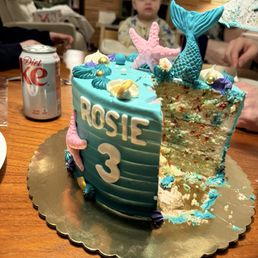 Mermaid cake with funfetti interior