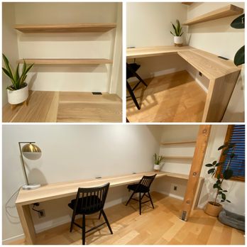 Bricolage Creative - Custom desk for a family's shared office space. - Home Staging Near Me