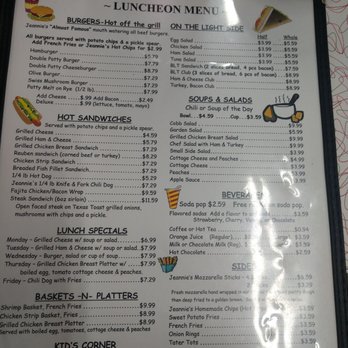 Jeannie's Diner - Menu - Diners Near Me - Coldwater, Michigan Jeannie's Diner - Menu - Diners Near Me - Coldwater, Michigan