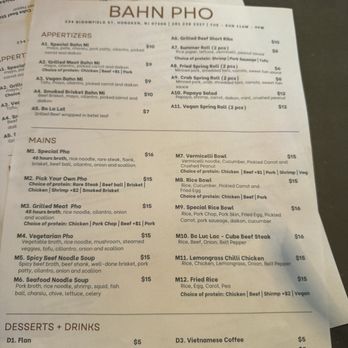 Bahn Pho - Menu - Vietnamese Near Me - Hoboken, New Jersey